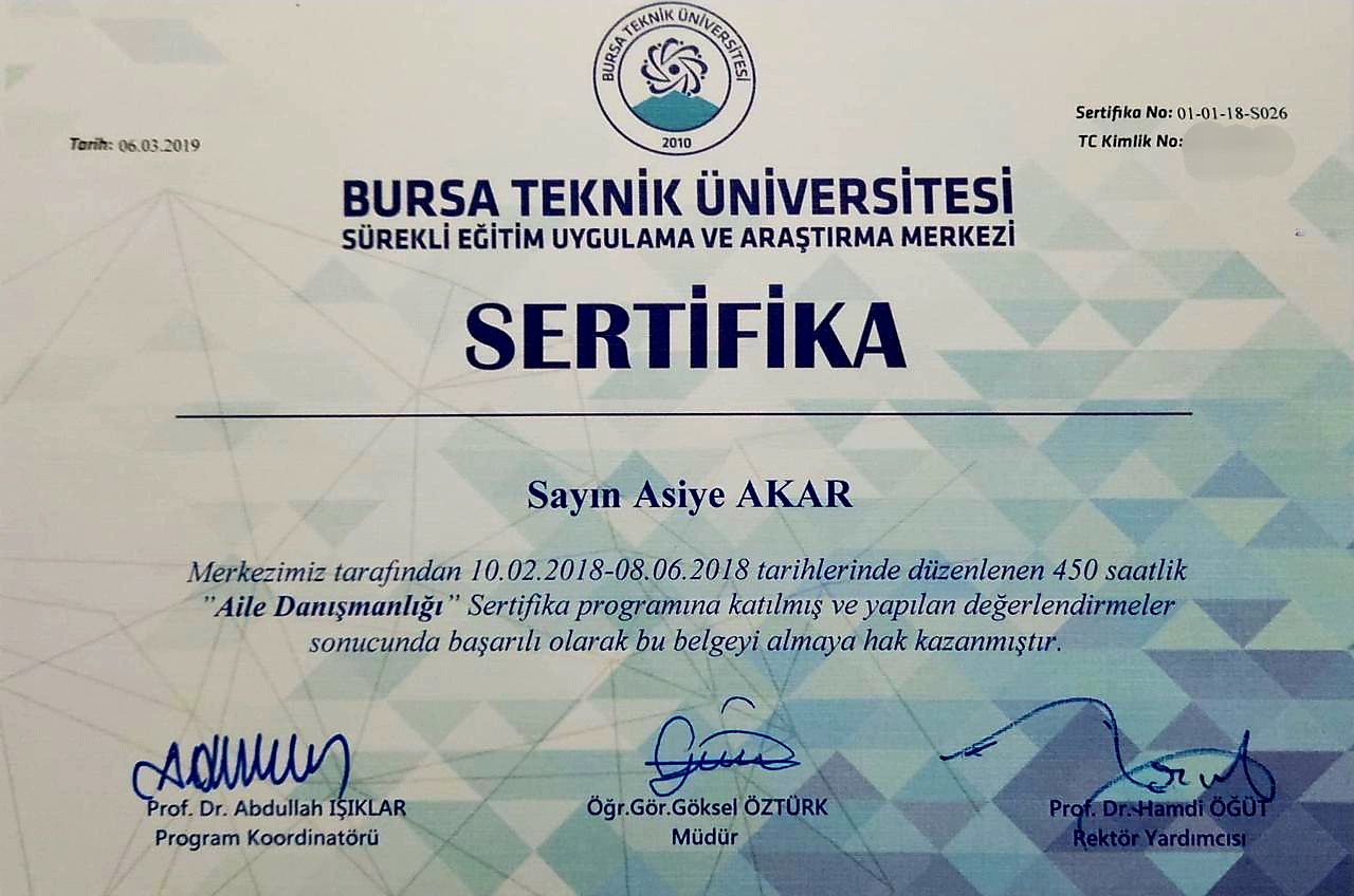 Uzmanlık Sertifikalarım